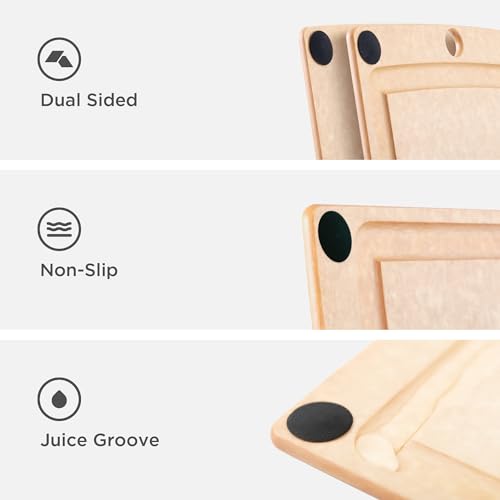 Epicurean All-In-One Cutting Board with Non-Slip Feet and Juice Groove, 14.5" × 11.25", Natural/Black - My Kitchen Products