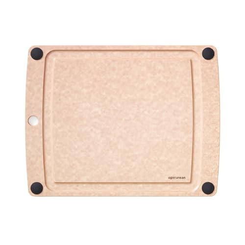 Epicurean All-In-One Cutting Board with Non-Slip Feet and Juice Groove, 14.5" × 11.25", Natural/Black - My Kitchen Products