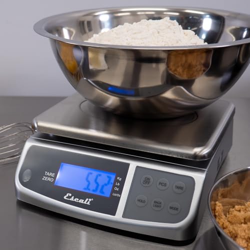 Escali M-Series NSF Certified Digital Kitchen & Industrial Scale, 66 lb Capacity, Dual Display, Spill-Proof, Stainless Steel - My Kitchen Products