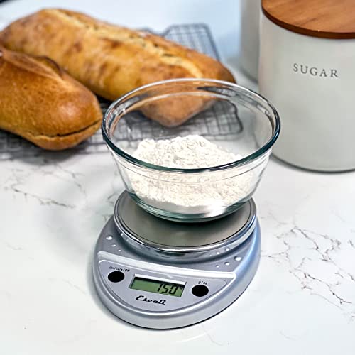 Escali Primo Digital Food Scale Multi-Functional Kitchen Scale and Baking Scale for Precise Weight Measuring and Portion Control, 8.5 x 6 x 1.5 inches, Chrome - My Kitchen Products