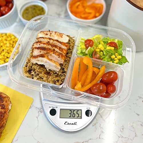 Escali Primo Digital Food Scale Multi-Functional Kitchen Scale and Baking Scale for Precise Weight Measuring and Portion Control, 8.5 x 6 x 1.5 inches, Chrome - My Kitchen Products
