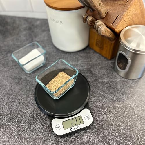 Escali Telero Digital Food Scale, Multi-Functional Kitchen Scale, Precise Weight Measuring and Portion Control, 7.62 x 6.1 x 1.28 inches, Black (T136) - My Kitchen Products