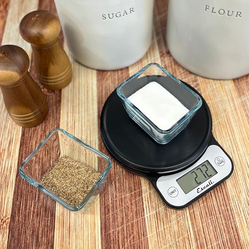 Escali Telero Digital Food Scale, Multi-Functional Kitchen Scale, Precise Weight Measuring and Portion Control, 7.62 x 6.1 x 1.28 inches, Black (T136) - My Kitchen Products