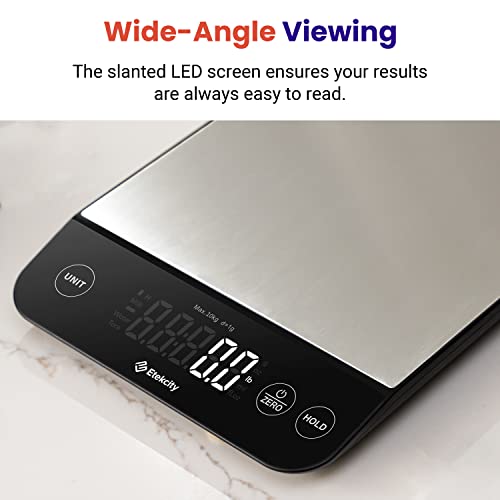 Etekcity Digital Food Kitchen Scale, Grams and Oz for Weight Loss, Baking and Cooking, 0.05oz/1g Precise Graduation,5 Weight Units, IPX6 Waterproof, USB Rechargeable,304 Stainless Steel-Silver, 22lb - My Kitchen Products