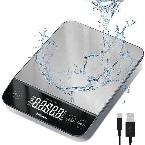 Etekcity Digital Food Kitchen Scale, Grams and Oz for Weight Loss, Baking and Cooking, 0.05oz/1g Precise Graduation,5 Weight Units, IPX6 Waterproof, USB Rechargeable,304 Stainless Steel-Silver, 22lb - My Kitchen Products