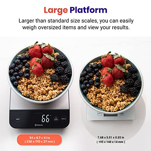 Etekcity Digital Food Kitchen Scale, Grams and Oz for Weight Loss, Baking and Cooking, 0.05oz/1g Precise Graduation,5 Weight Units, IPX6 Waterproof, USB Rechargeable,304 Stainless Steel-Silver, 22lb - My Kitchen Products