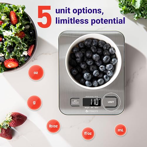 Etekcity Food Kitchen Scale, Digital Grams and Ounces for Weight Loss, Baking, Cooking, Keto and Meal Prep, LCD Display, Medium, 304 Stainless Steel - My Kitchen Products