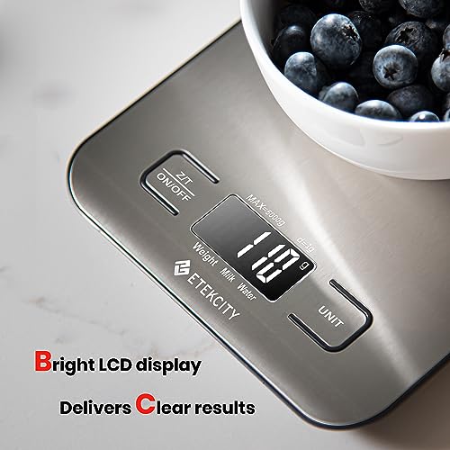 Etekcity Food Kitchen Scale, Digital Grams and Ounces for Weight Loss, Baking, Cooking, Keto and Meal Prep, LCD Display, Medium, 304 Stainless Steel - My Kitchen Products
