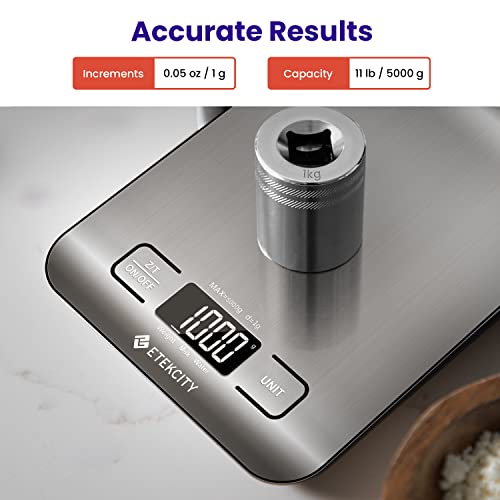 Etekcity Food Kitchen Scale, Digital Grams and Ounces for Weight Loss, Baking, Cooking, Keto and Meal Prep, LCD Display, Medium, 304 Stainless Steel - My Kitchen Products