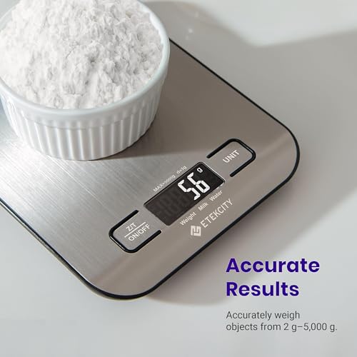 Etekcity Food Kitchen Scale, Digital Grams and Ounces for Weight Loss, Baking, Cooking, Keto and Meal Prep, LCD Display, Medium, 304 Stainless Steel - My Kitchen Products