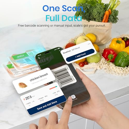 Etekcity Smart Food Kitchen Scale with Nutritional Calculator, Free App with 19 Nutrients Tracking, Calorie, Marco, Digital grams and ounces for weight loss, Premium Stainless Steel, 11lb - My Kitchen Products