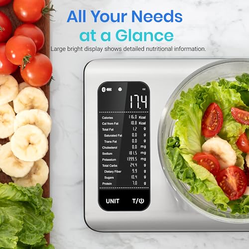 Etekcity Smart Food Kitchen Scale with Nutritional Calculator, Free App with 19 Nutrients Tracking, Calorie, Marco, Digital grams and ounces for weight loss, Premium Stainless Steel, 11lb - My Kitchen Products
