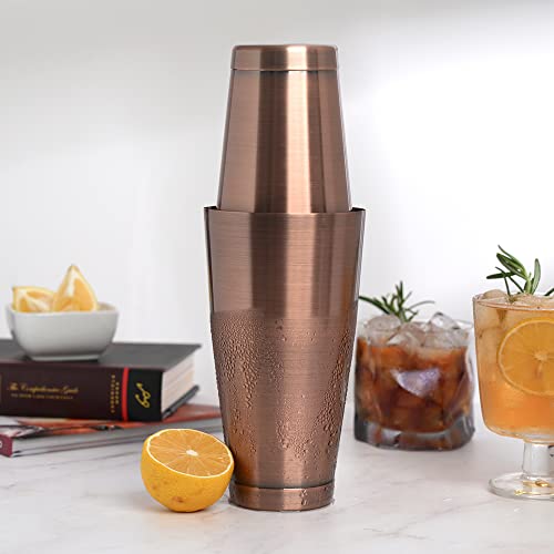 ETENS Boston Cocktail Shaker Antique Copper, Cocktail Shaker Tins Weighted, Bar Shaker Set Bartender Shakers for Bartending - Martini Shaker Stainless Steel Drink Mixer | Bar Tools Metal Shaking Tin - My Kitchen Products
