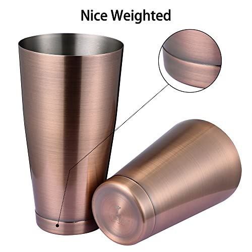 ETENS Boston Cocktail Shaker Antique Copper, Cocktail Shaker Tins Weighted, Bar Shaker Set Bartender Shakers for Bartending - Martini Shaker Stainless Steel Drink Mixer | Bar Tools Metal Shaking Tin - My Kitchen Products
