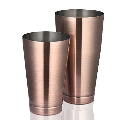 ETENS Boston Cocktail Shaker Antique Copper, Cocktail Shaker Tins Weighted, Bar Shaker Set Bartender Shakers for Bartending
