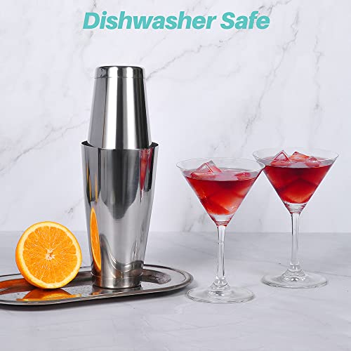 Etens Cocktail Shaker Tins Set Stainless Steel, Pro Bar Style Boston Shakers Bartending, Two Piece Martini Shaker Cup Drink Mixer for Bartender – Silver Bar Tools Weighted Metal Shaking Tin - My Kitchen Products