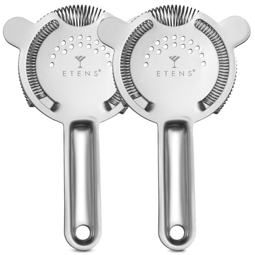 Etens Cocktail Strainer 2 Pack, Bulk Bar Strainers for Bartending, Martini Strainer for Boston Shaker Mixing
