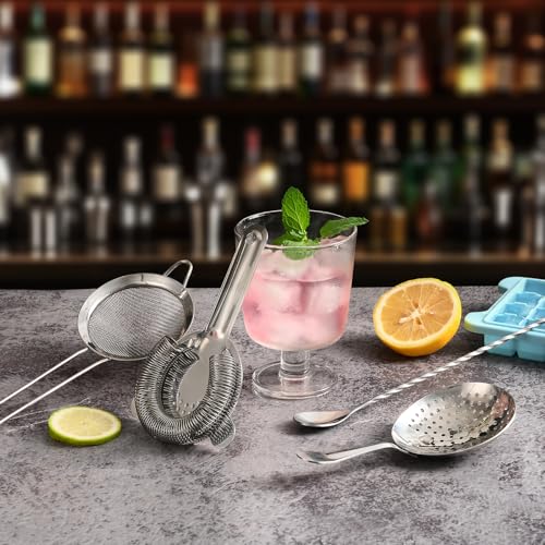 Etens Cocktail Strainer Set – Bar tools Stainless Steel Includes Hawthorne Strainer, Julep & Fine Mesh Cocktail Strainers, Mixing Spoon – Drink Shaker Strainer for Bartending - My Kitchen Products