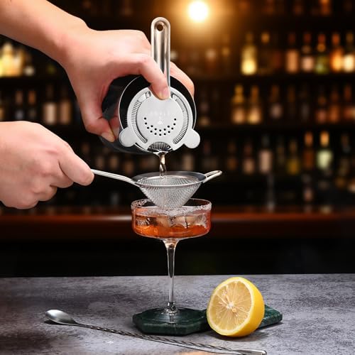 Etens Cocktail Strainer Set – Bar tools Stainless Steel Includes Hawthorne Strainer, Julep & Fine Mesh Cocktail Strainers, Mixing Spoon – Drink Shaker Strainer for Bartending - My Kitchen Products