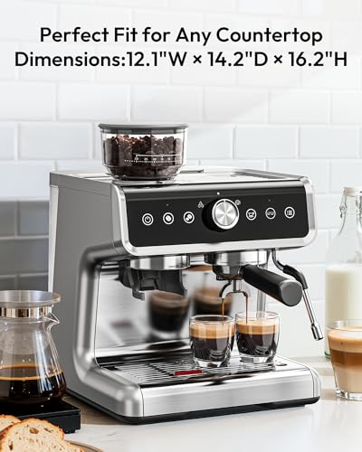 EUHOMY Espresso Machine with Grinder, 20 Bar Professional Espresso Coffee Maker for Home,with Milk Frother for Latte, Cappuccino & Barista-Style - My Kitchen Products