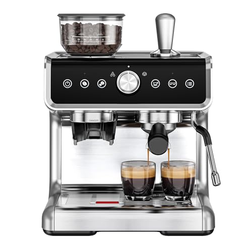 EUHOMY Espresso Machine with Grinder, 20 Bar Professional Espresso Coffee Maker for Home,with Milk Frother for Latte, Cappuccino & Barista-Style - My Kitchen Products