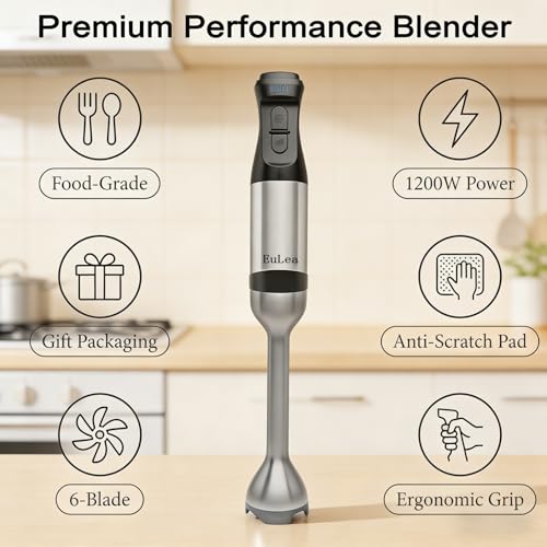EuLea 2026 New Immersion Hand Blender, 1200W, Gift Box Packaging. - My Kitchen Products