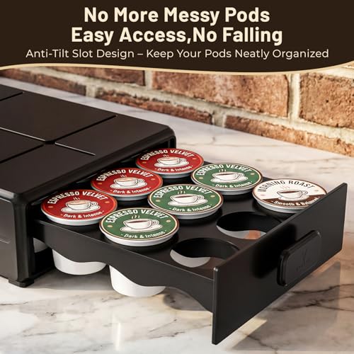 EVERIE Coffee Pod Organizer Drawer for Keurig K-Cup Pods, Holds 18 Pods - Compact, Easy-Access Design with Smooth Glide, Ideal for Small Spaces and Coffee Machines - My Kitchen Products