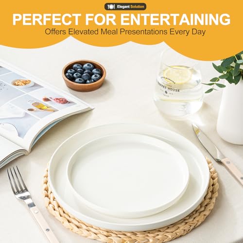 EWFEN Plates and Bowls Sets, 12 Pieces Ceramic Dinnerware Set for 4, Stoneware Dishware Dishes Set, Scratch Resistant Dishes Set, Dishwasher & Microwave Safe, White - My Kitchen Products