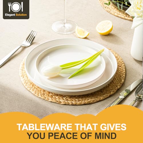 EWFEN Plates and Bowls Sets, 12 Pieces Ceramic Dinnerware Set for 4, Stoneware Dishware Dishes Set, Scratch Resistant Dishes Set, Dishwasher & Microwave Safe, White - My Kitchen Products