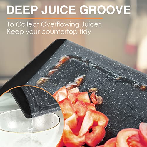 Extra Large Cutting Boards, Plastic Cutting Boards for Kitchen (Set of 3) Cutting Board Set Dishwasher Chopping Board with Juice Grooves Easy-Grip Handles, Dark Grey, Empune - My Kitchen Products