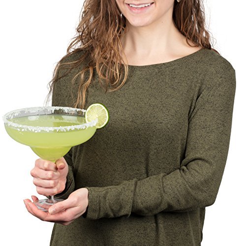 Extra Large Giant Cinco De Mayo Margarita Glass - 34oz - Fits about 3 typical margaritas! - My Kitchen Products