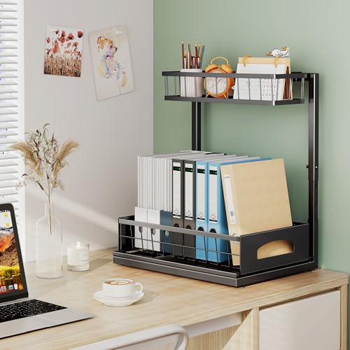 Fabutier Under Sink Organizer, 2 Pack Cabinet Organizer for Kitchen, Height Adjustable Pull Out Heavy Duty 2 Tier Metal Under Sink Storage for Bathroom Pantry (Black, 2 Pack) - My Kitchen Products