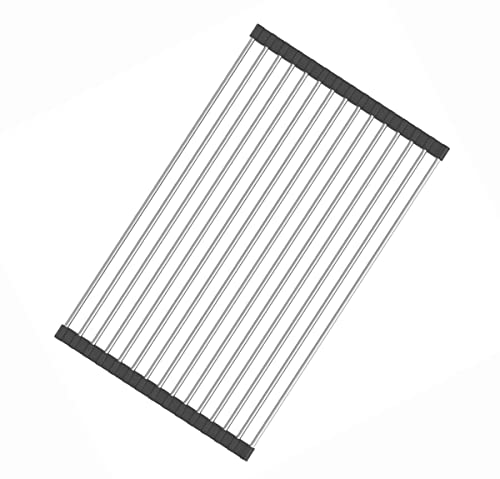 Fafcitvz Stainless Steel Roll Up Dish Rack Over The Sink Roll Out Dish Drying Rack for Kitchen Dishes,Cups - My Kitchen Products