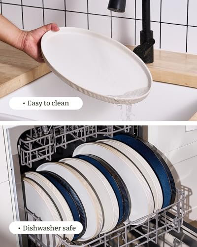 famiware Serving Platter, 16/14.6/12.9 Inch Serving Dishes for Entertaining, Party Serving Trays for Food, Buffet Oval Platters for Food, Large Plates for Bread Turkey Cheese Appetizer, Matte White - My Kitchen Products