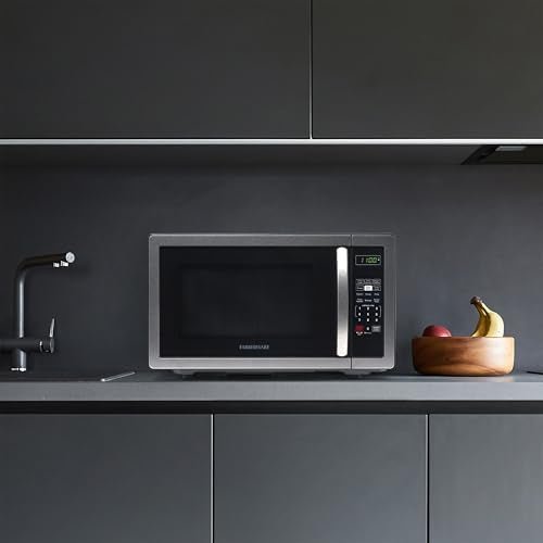 Farberware 1.1 Cu. Ft. Countertop Microwave Oven – 1000 Watts Power, Auto Cook Settings, Defrost, Easy Clean and Child Safety Lock - Stainless - My Kitchen Products
