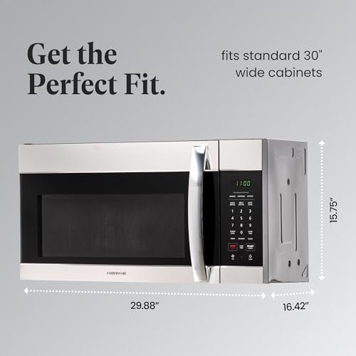 Farberware 1.7 Cu. Ft. Over-the-Range Microwave Oven – 1000 Watts Power, Auto Cook Settings, Defrost, Easy Clean and Child Safety Lock - Stainless - My Kitchen Products