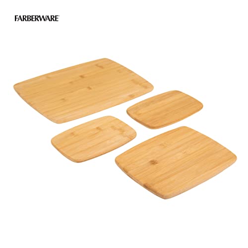 Farberware 4-Piece Bamboo Cutting Board Set - Reversible Boards for Chopping, Slicing, Charcuterie and Meal Prep - Kitchen Essential, Housewarming or Back-to-School Gift - My Kitchen Products