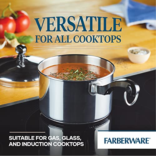 Farberware Classic Series Stainless Steel Sauce Pan with Lid, 2-Quart, Sauce Pans for the Kitchen, Silver - My Kitchen Products