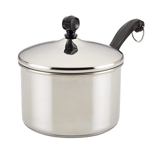 Farberware Classic Series Stainless Steel Sauce Pan with Lid, 2-Quart, Sauce Pans for the Kitchen, Silver - My Kitchen Products
