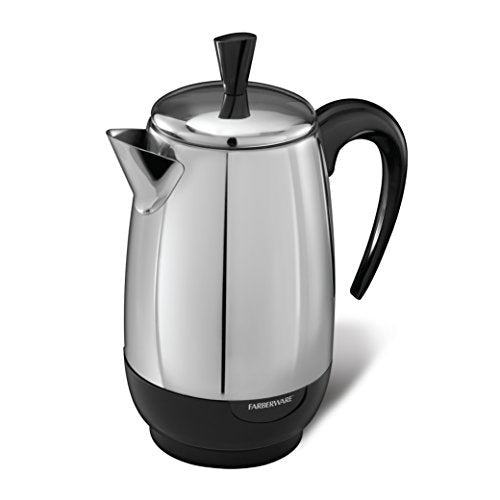 Farberware Electric Coffee Percolator, Stainless Steel Basket, Automatic Keep Warm, No-Drip Spout, 8 Cup - My Kitchen Products