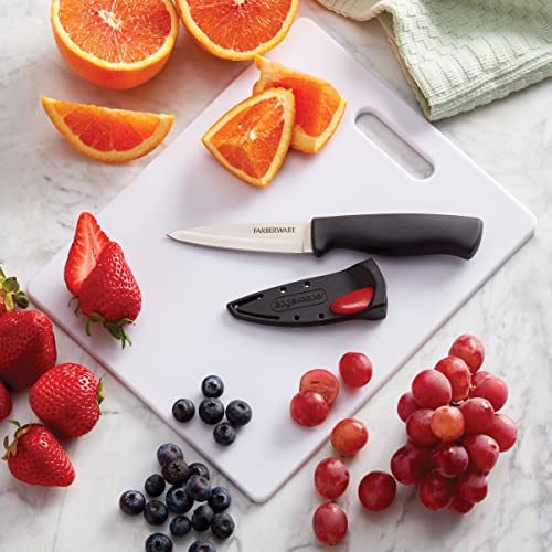 FARBERWARE Reversible Plastic Cutting Board, 8x10 Inch, White, Dishwasher Safe, Non-Porous and Durable for Chopping, Slicing, Prep, Easy to Store - My Kitchen Products