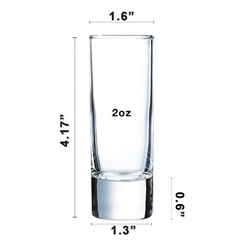 Farielyn-X Clear Heavy Base Shot Glasses 12 Pack, 2 oz Tall Glass Set for Whiskey, Tequila, Vodka - My Kitchen Products