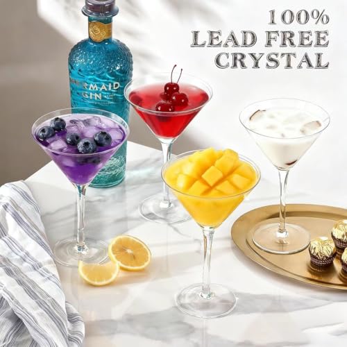 Farielyn-X Martini Glasses Set of 2, 9 oz Crystal Cocktail Glasses, Hand Blown Crystal Martini Glasses for Espresso Martini, Cosmopolitan, Gimlet, Home Bar, Party, Martini Glassware Gift Set - My Kitchen Products