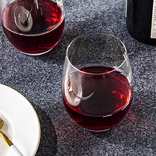 FAWLES Stemless Wine Glasses Set of 12, 15 Ounce Smooth Rim Standard Wine Glass Tumbler for Red, White Wine, Dishwasher Safe - My Kitchen Products