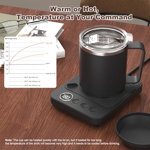 Felibeaco Coffee Mug Warmer &Mug Set for Desk, Smart Coffee Cup Warmer with 16oz Heated Mug, Cup Heater with Auto Shut Off for Office/Home, Coffee Gifts for Women/Men/Dad on Father‘s Day, Black - My Kitchen Products
