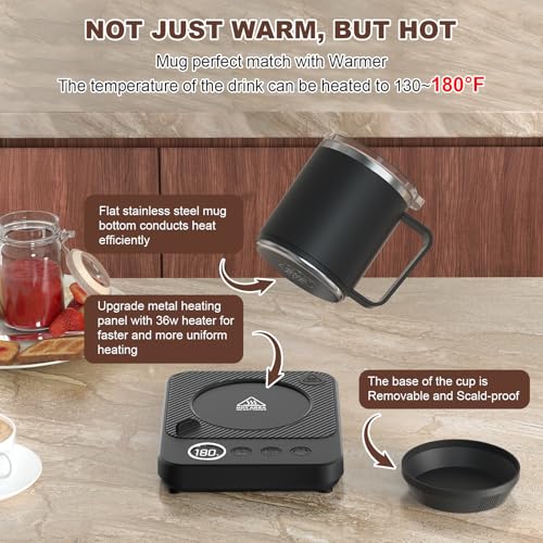 Felibeaco Coffee Mug Warmer &Mug Set for Desk, Smart Coffee Cup Warmer with 16oz Heated Mug, Cup Heater with Auto Shut Off for Office/Home, Coffee Gifts for Women/Men/Dad on Father‘s Day, Black - My Kitchen Products