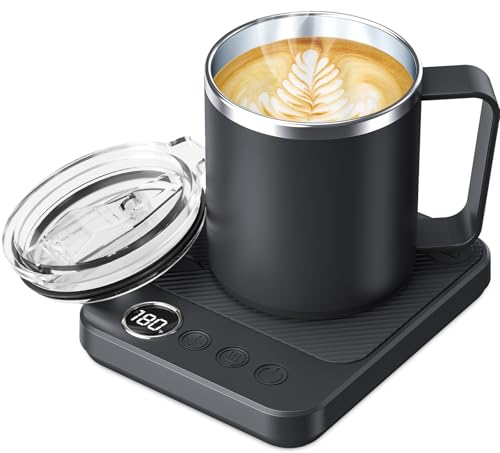 Felibeaco Coffee Mug Warmer &Mug Set for Desk, Smart Coffee Cup Warmer with 16oz Heated Mug, Cup Heater with Auto Shut Off for Office/Home, Coffee Gifts for Women/Men/Dad on Father‘s Day, Black - My Kitchen Products