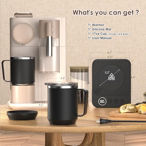 Felibeaco Coffee Mug Warmer &Mug Set for Desk, Smart Coffee Cup Warmer with 16oz Heated Mug, Cup Heater with Auto Shut Off for Office/Home, Coffee Gifts for Women/Men/Dad on Father‘s Day, Black - My Kitchen Products