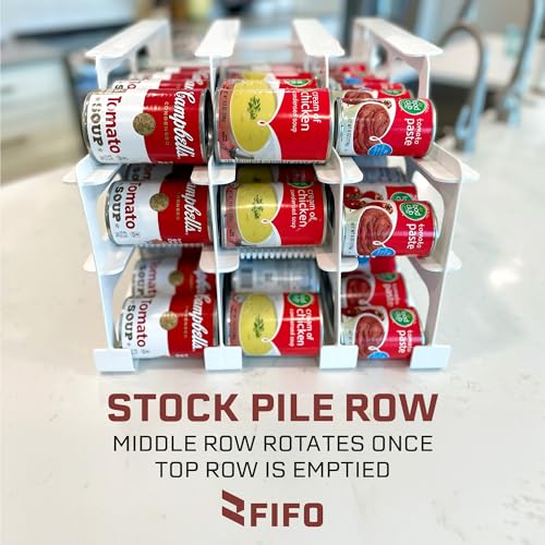 FIFO Pantry Storage Organizer Dispenser Rack for Canned Goods/Drinks, 54-Can Capacity - My Kitchen Products