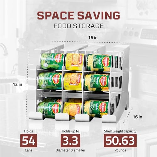 FIFO Pantry Storage Organizer Dispenser Rack for Canned Goods/Drinks, 54-Can Capacity - My Kitchen Products
